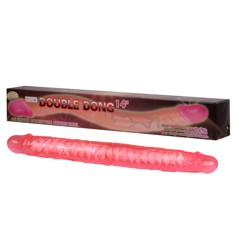 Double Dong 14' Pink by Luxurious Pleasure - Dual-Ended, Bendable & Body-Safe