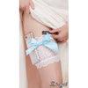 Dreamgirl Luxe Stretch Lace Garter Belt with Secret Pockets - S/M White/Blue