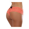 CSO Stretch Lace Open Crotch Boyshort in Coral - Luxurious Lace Lingerie, Size L