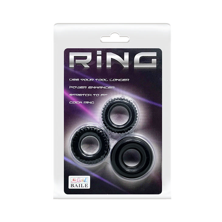 Cock Ring Triple Pack Black - 3 Sizes of Premium Silicone for Performance & Pleasure