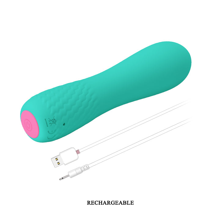 Elfin Mini Vibrator Aqua - 12 Vibration Functions, Waterproof, USB Rechargeable