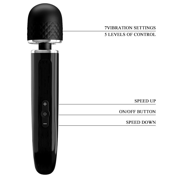 Charming Massager Black – Luxurious Rechargeable, 7 Vibration Functions, 5 Speeds