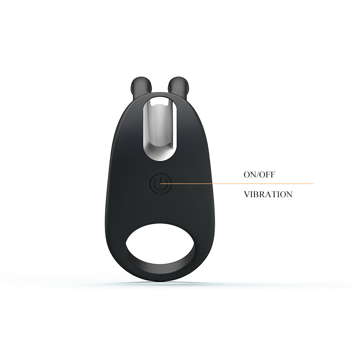 Cock Ring Rabbit Vibrator Black - Ergonomic, Rechargeable, 7 Vibrations for Ultimate Pleasure