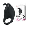 Cock Ring Rabbit Vibrator Black - Ergonomic, Rechargeable, 7 Vibrations for Ultimate Pleasure