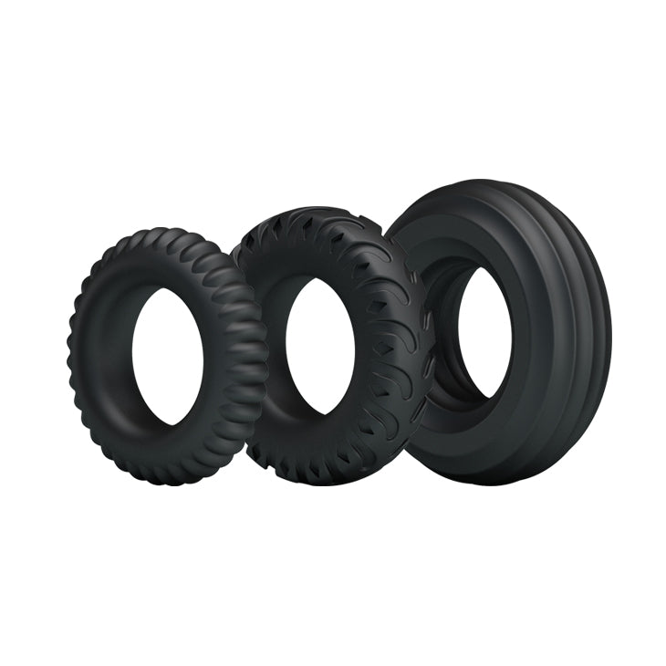 Cock Ring Triple Pack Black - 3 Sizes of Premium Silicone for Performance & Pleasure