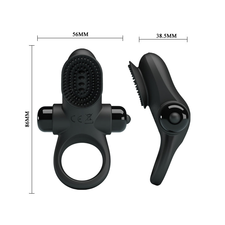 Vibrating Penis Ring II Black - Luxurious Silicone, 10 Vibrating Patterns for Couples