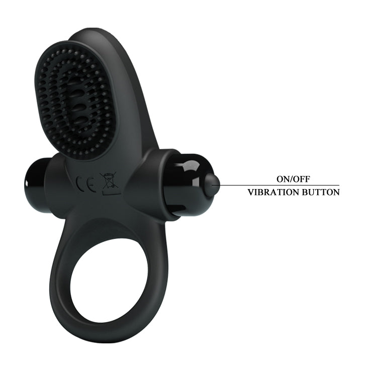 Vibrating Penis Ring II Black - Luxurious Silicone, 10 Vibrating Patterns for Couples