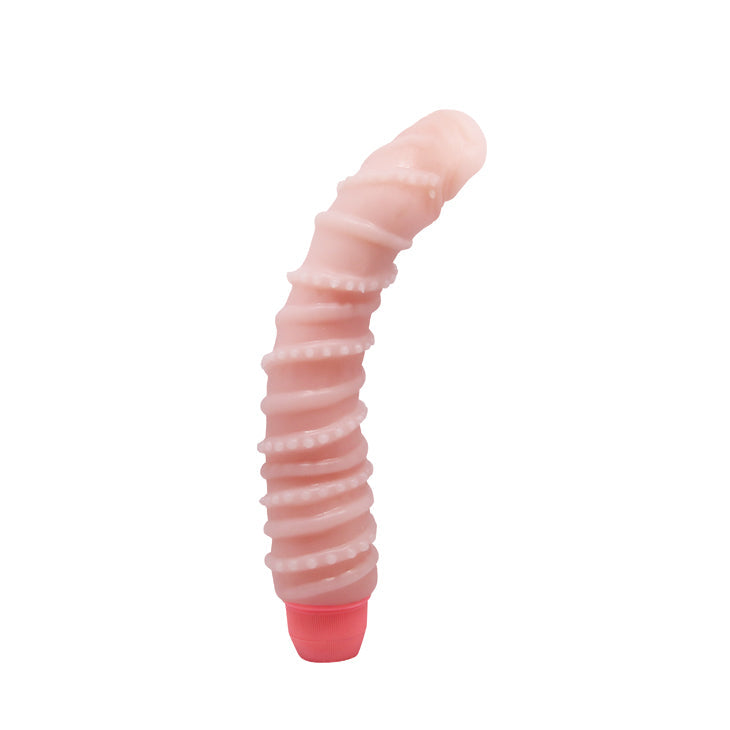 Flexi Spine Vibrator Spiraled Flesh - Bendable, Multi-Speed, Lifelike Pleasure Tool
