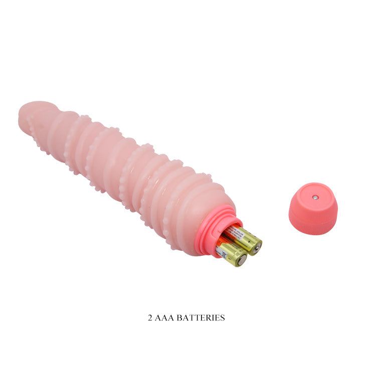 Flexi Spine Vibrator Spiraled Flesh - Bendable, Multi-Speed, Lifelike Pleasure Tool