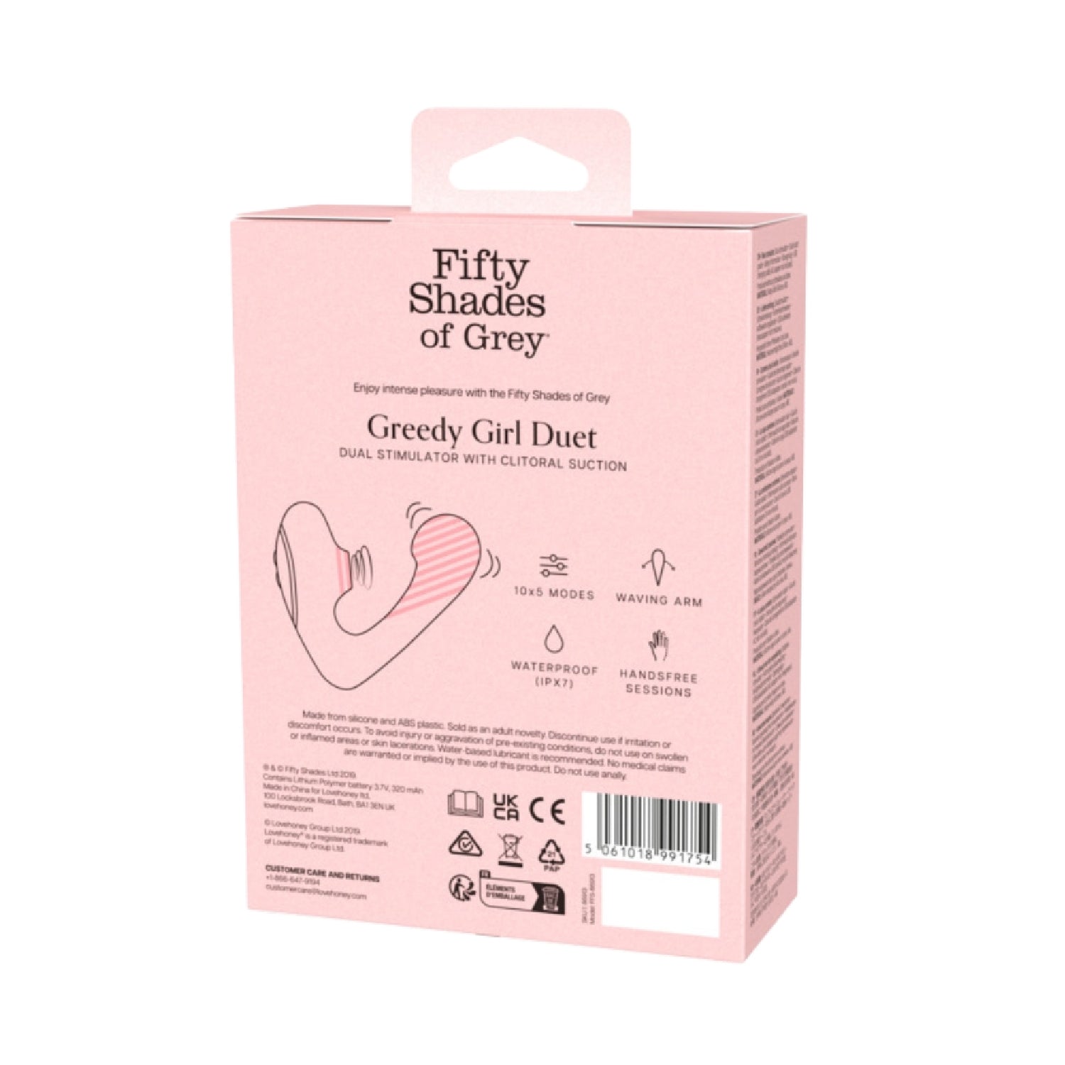 Fifty Shades of Grey Greedy Girl Duet - Waterproof Dual Stimulator with Clitoral Suction