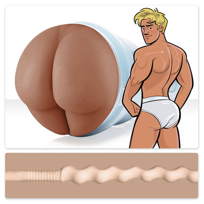Fleshjack Fantasy Power Bottom Boy - Realistic Squeeze Texture, Pearl Blue Case, 10