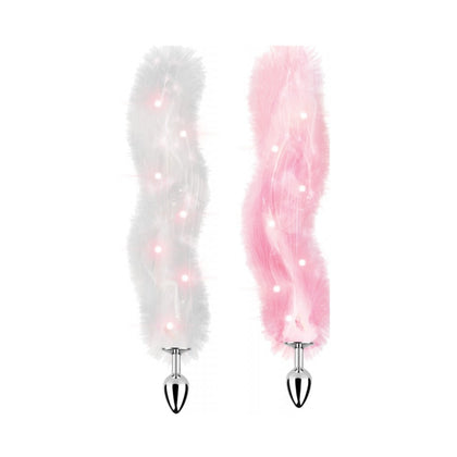 Foxy Tail Light Up Faux Fur Butt Plug - Vibrant, Soft, and Alluring Pleasure Tool