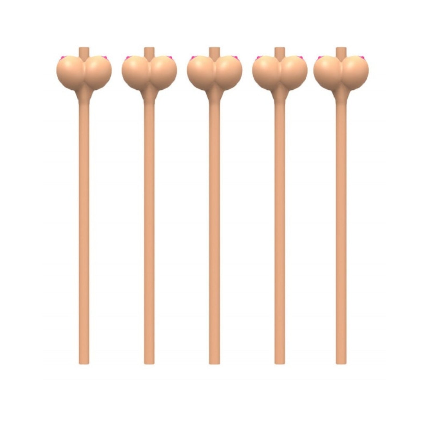 Boobie Straws 6Pk - Playful Boobie-Shaped Sipping Straws for Unforgettable Parties