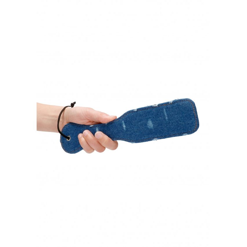 Ouch! Premium Blue Denim Paddle with Ergonomic Wristband for Ultimate Pleasure
