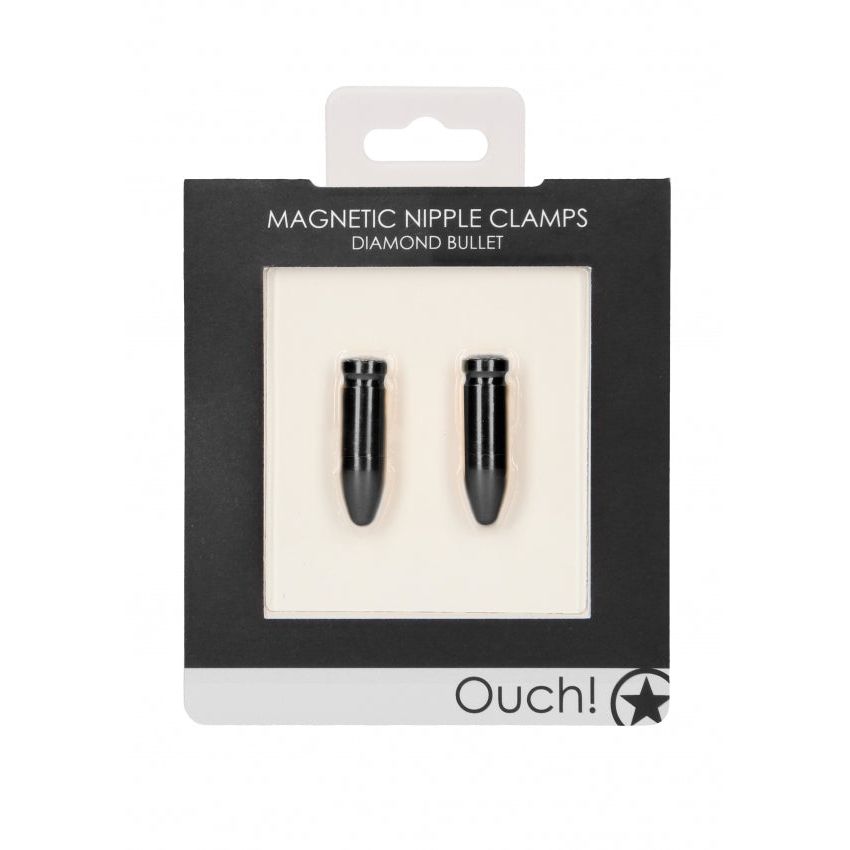 Diamond Bullet Magnetic Nipple Clamps - Body-Safe, Adjustable Pressure Pleasure