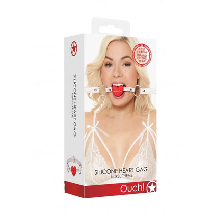Nurse-Inspired Silicone Heart Gag with Adjustable Strap - Luxurious Pleasure