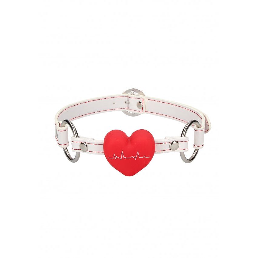 Nurse-Inspired Silicone Heart Gag with Adjustable Strap - Luxurious Pleasure