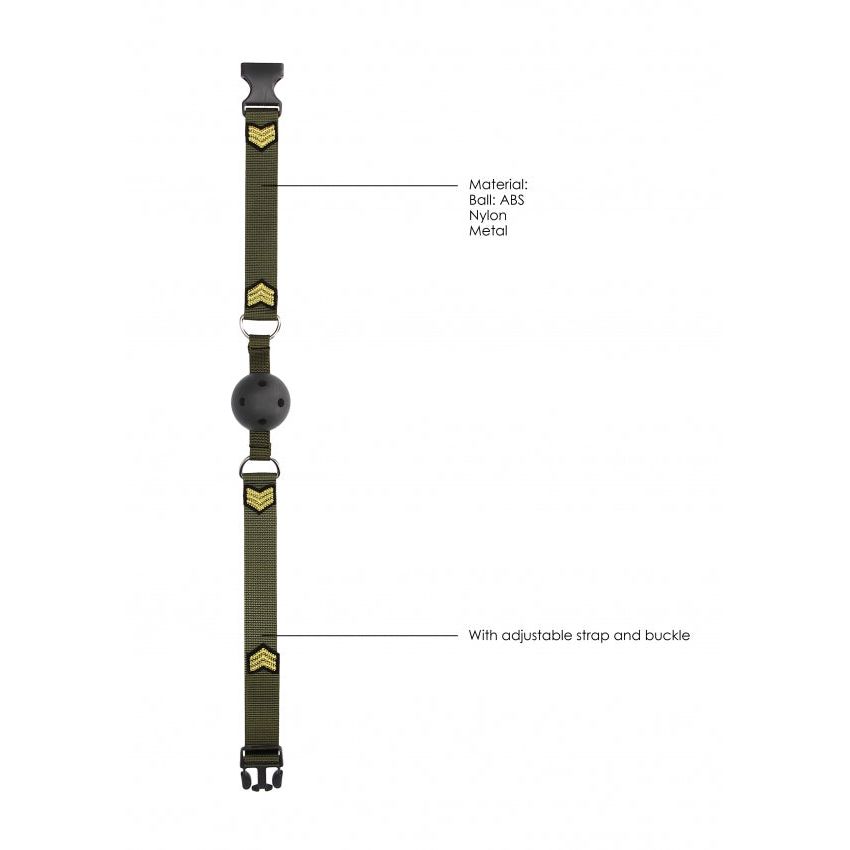 Army Themed Breathable Ball Gag by Luxe: Adjustable, Comfortable & Elegant Design