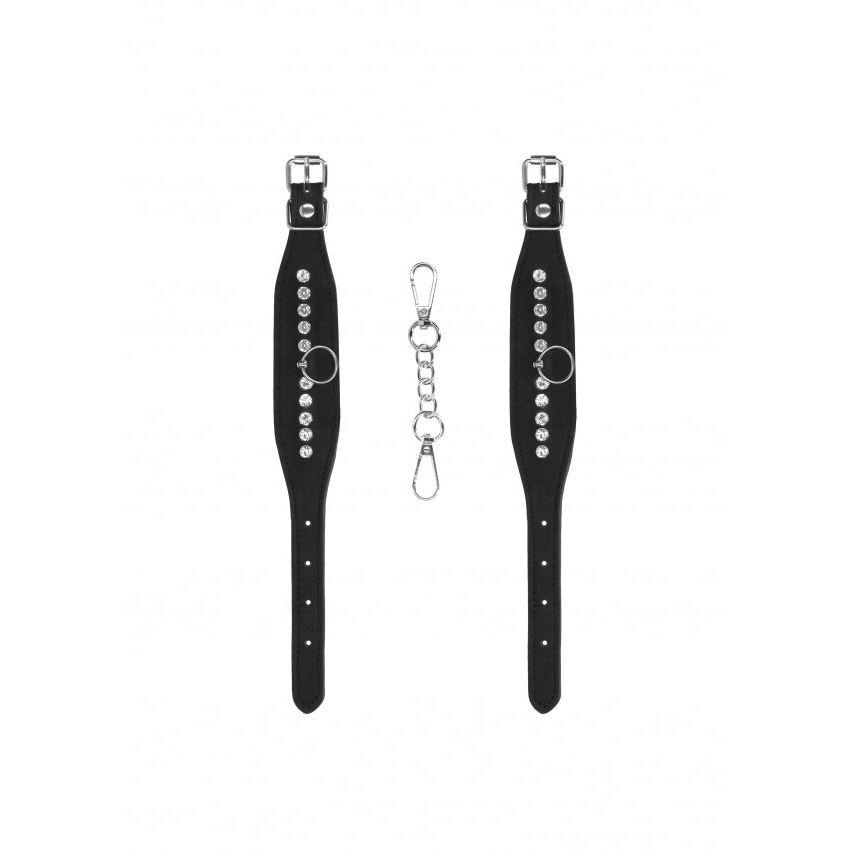 Diamond Studded Adjustable Wrist Cuffs by LuxePlay for Elegant Restraint Adventures