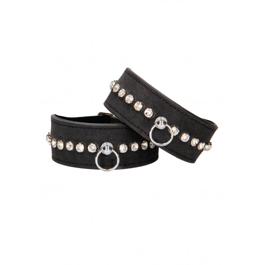 Diamond Studded Adjustable Wrist Cuffs by LuxePlay for Elegant Restraint Adventures