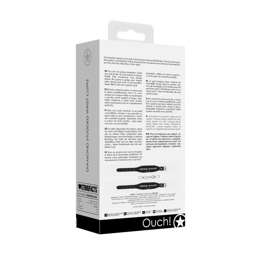 Diamond Studded Adjustable Wrist Cuffs by LuxePlay for Elegant Restraint Adventures