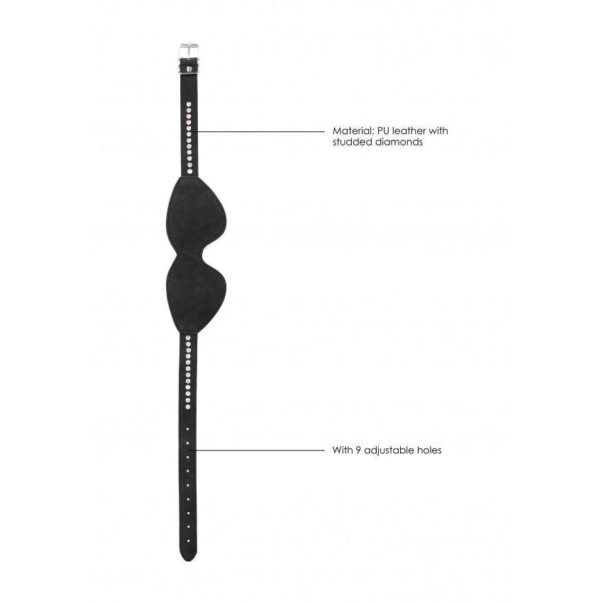 Diamond Studded Eye Mask - Luxurious Faux Leather Blindfold for Intimate Adventures