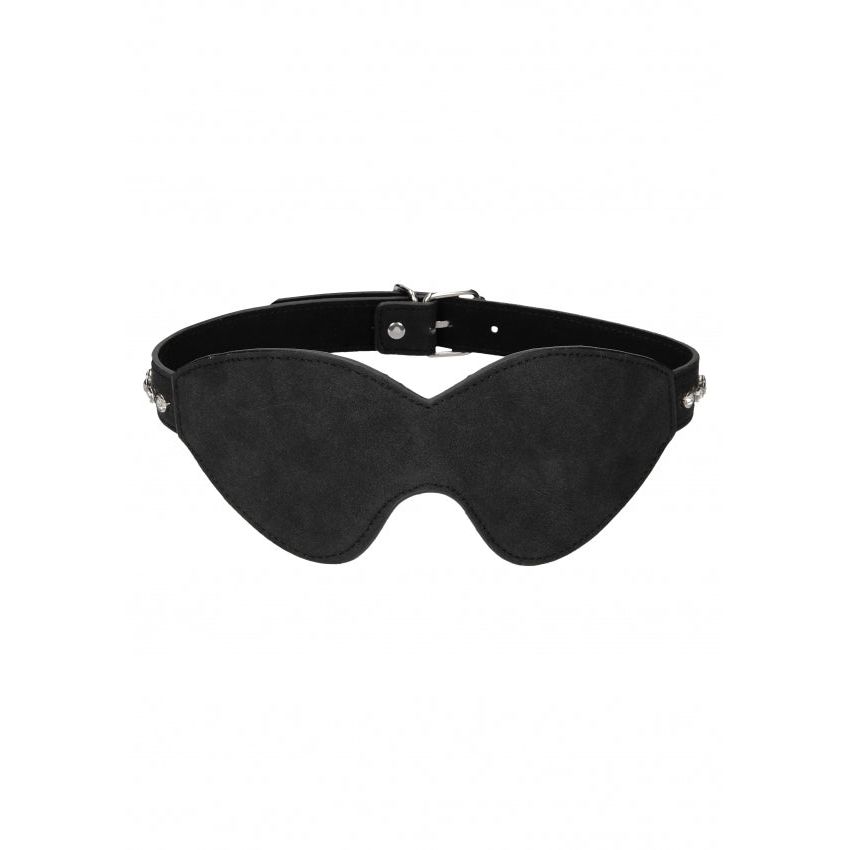Diamond Studded Eye Mask - Luxurious Faux Leather Blindfold for Intimate Adventures