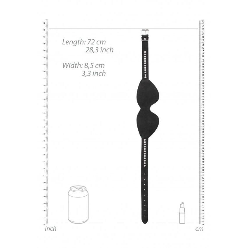 Diamond Studded Eye Mask - Luxurious Faux Leather Blindfold for Intimate Adventures