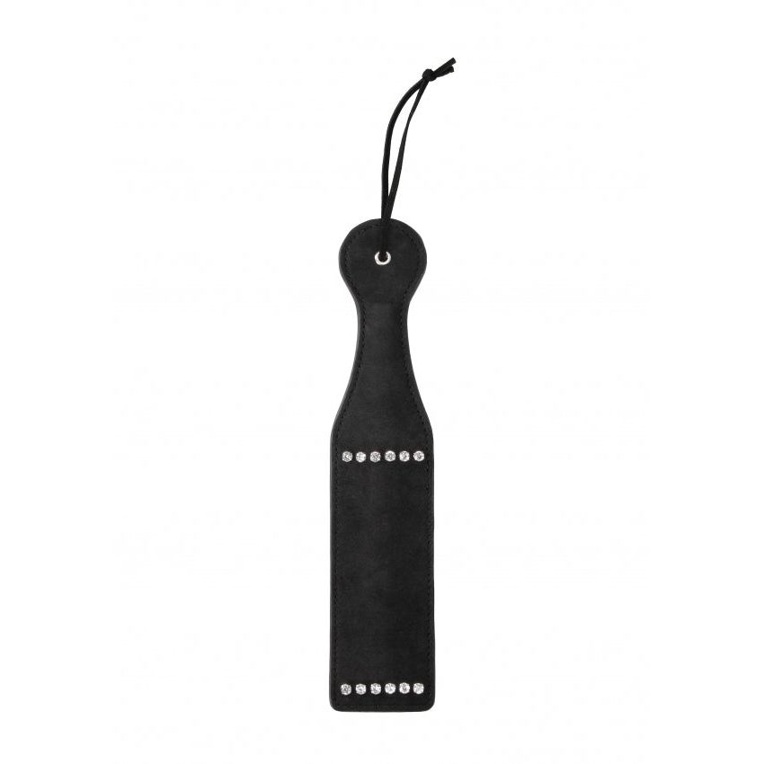Diamond Studded Black Paddle by Ouch - Luxurious Faux Leather for BDSM Bliss
