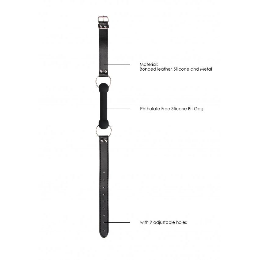Silicone Bit Gag by LuxeBond - Adjustable Leather Straps for Ultimate Sensation