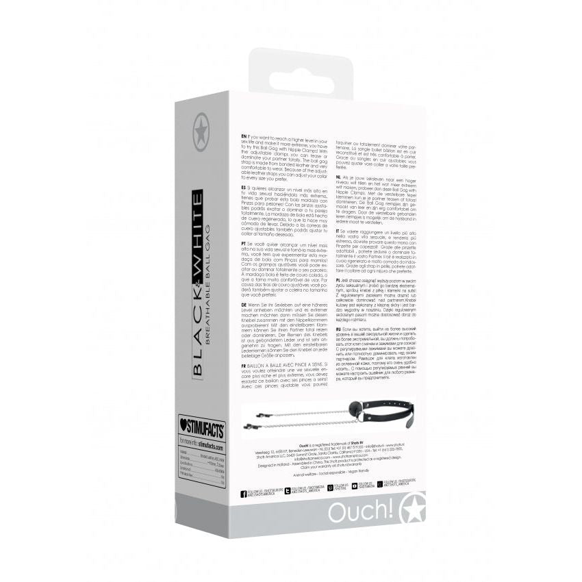 Luxurious Breathable Ball Gag & Adjustable Nipple Clamps for Sensual Play