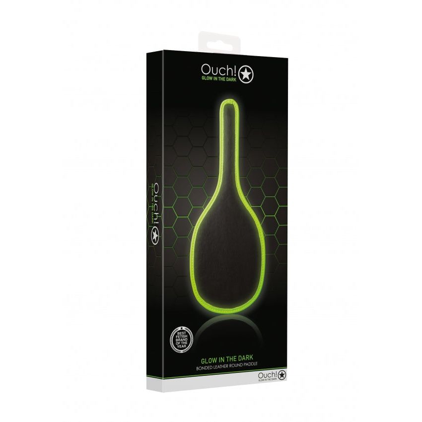 Ouch! Glow in the Dark Bondage Paddle - Exquisite PU Leather for Sensual Play