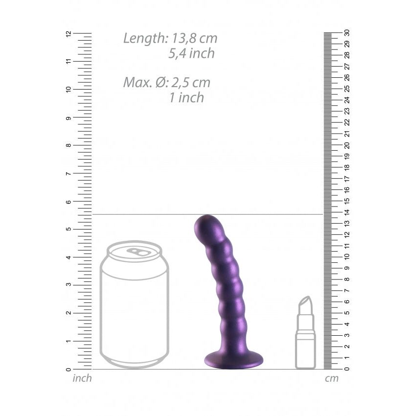 Beaded G-Spot Dildo by Luxuria - 5'' Metallic Purple, Waterproof Pleasure Toy