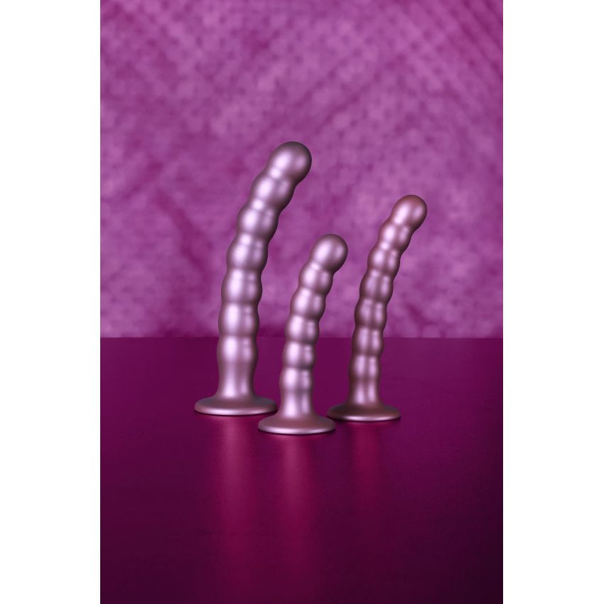 Beaded G-Spot Dildo - 6.5'' Rose Gold Elegance | Premium Silicone, Waterproof Design