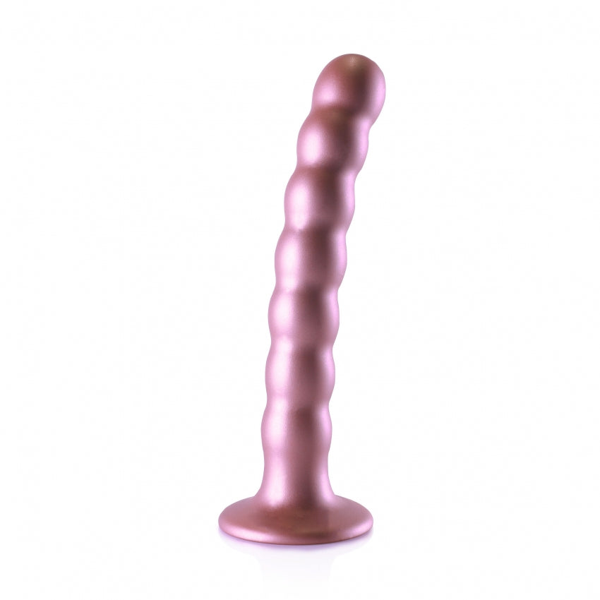 Beaded G-Spot Dildo - 6.5'' Rose Gold Elegance | Premium Silicone, Waterproof Design