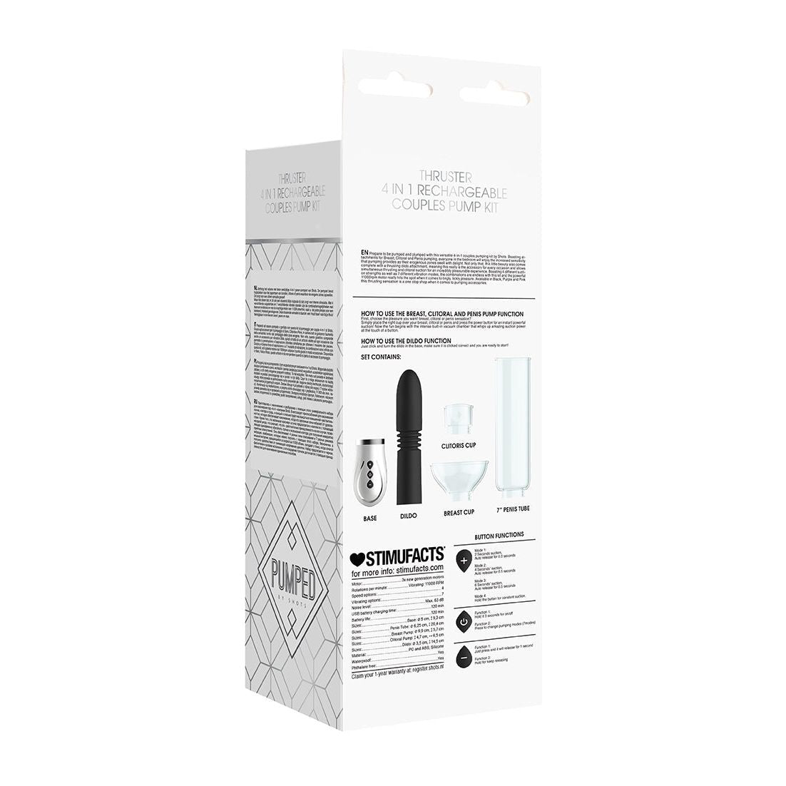 Thruster 4-in-1 Rechargeable Couples Pump Kit - Versatile Pleasure & Vibration