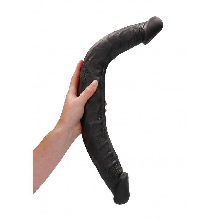Double Dong 18'' by Luxurious Black Delight - Phthalate-Free, Waterproof Pleasure