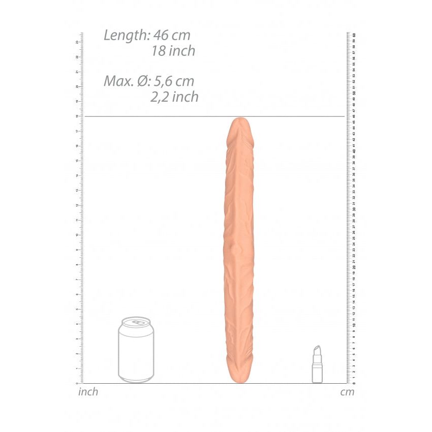 Double Dong 18'' - Flesh | Luxurious Double-Ended Pleasure, Waterproof & Body-Safe