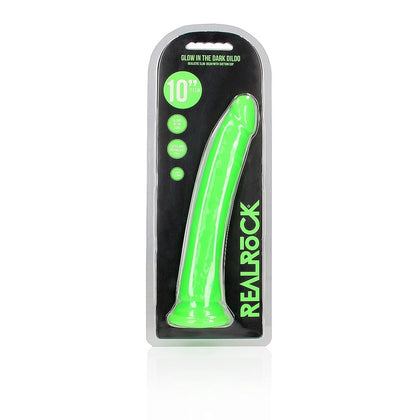 10 Inch Slim Glow in the Dark Neon Green Dildo by Realrock for Ultimate Pleasure