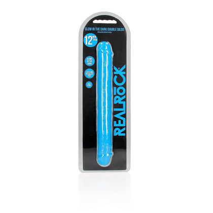 12 Inch Double Dong Glow in the Dark Neon - Blue by Luxurious Pleasures