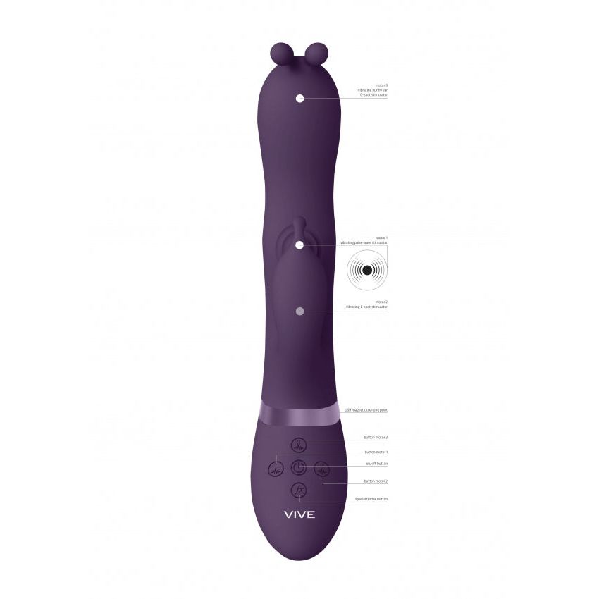 Gada Premium Vibrating Bunny Ear G-Spot Rabbit - 10 Modes, Waterproof & Rechargeable