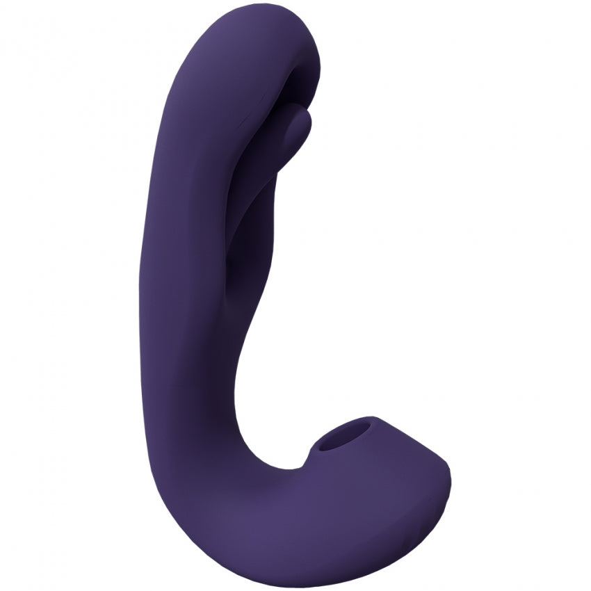 VIVE Yuna Dual Motor Flapping & Suction Vibrator - Purple, Waterproof Pleasure Toy