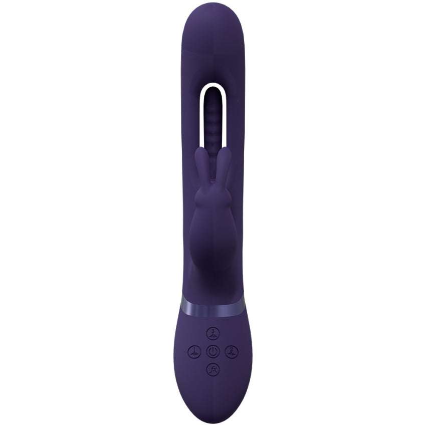 VIVE Mika Triple Motor Rechargeable Rabbit Vibrator with G-Spot Flapping Stimulator