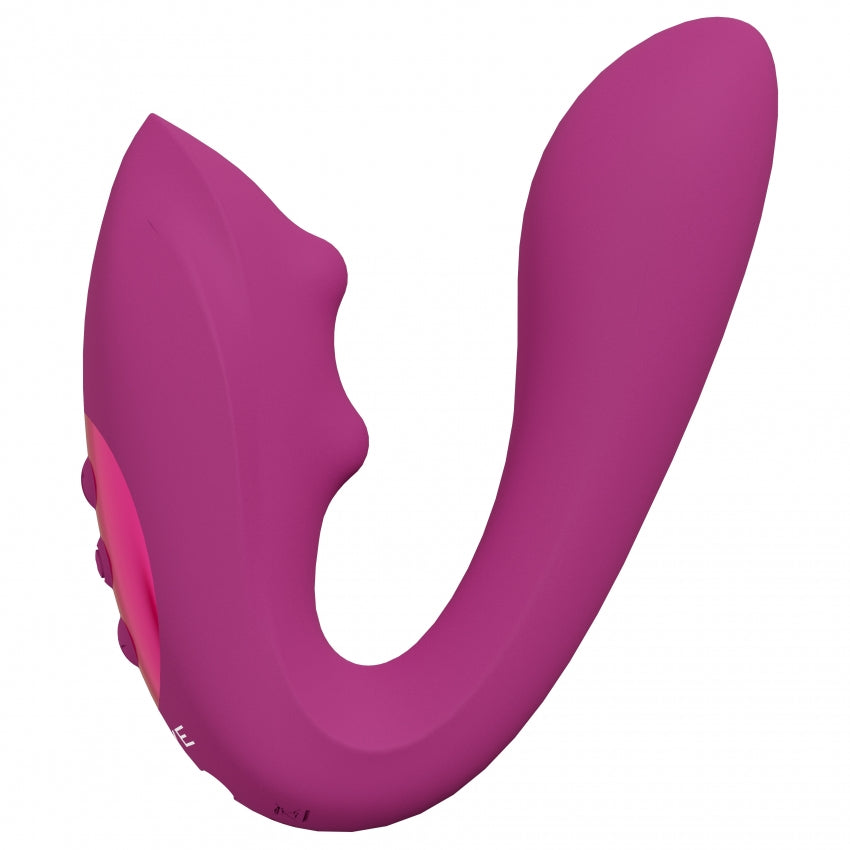 VIVE Yuki Rechargeable G-Spot Vibrator with Dual Motors & Massaging Beads - Pink