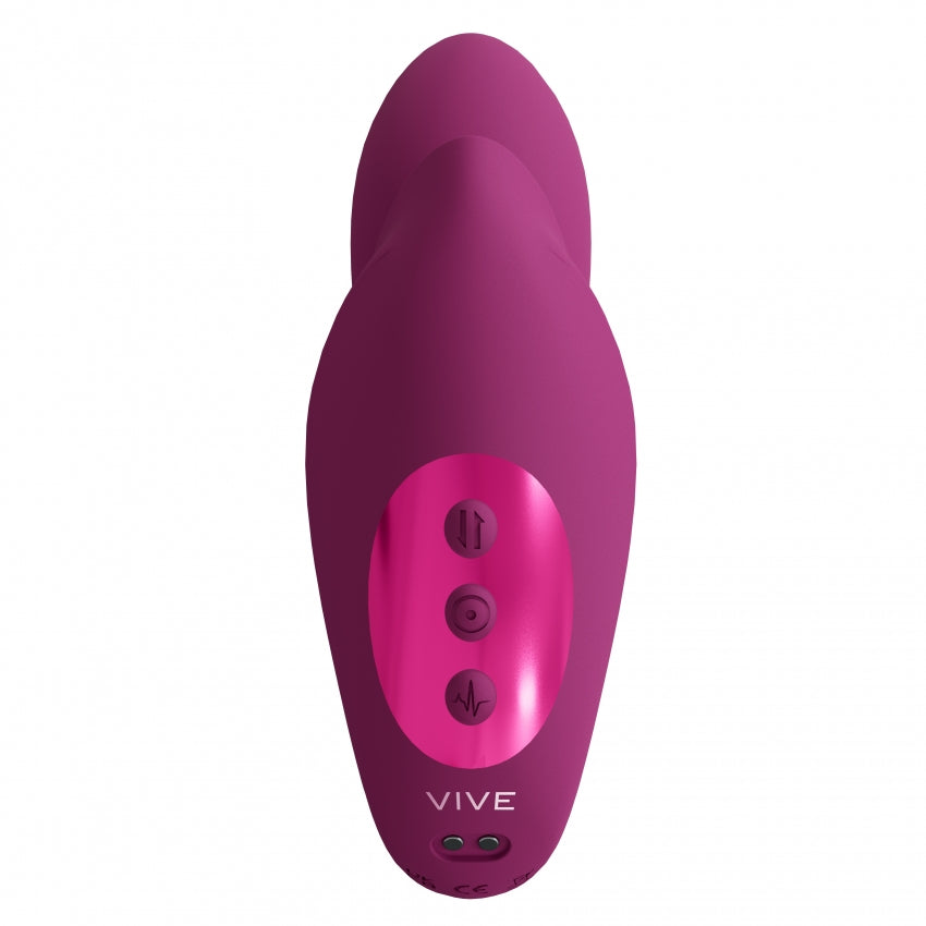 VIVE Yuki Rechargeable G-Spot Vibrator with Dual Motors & Massaging Beads - Pink