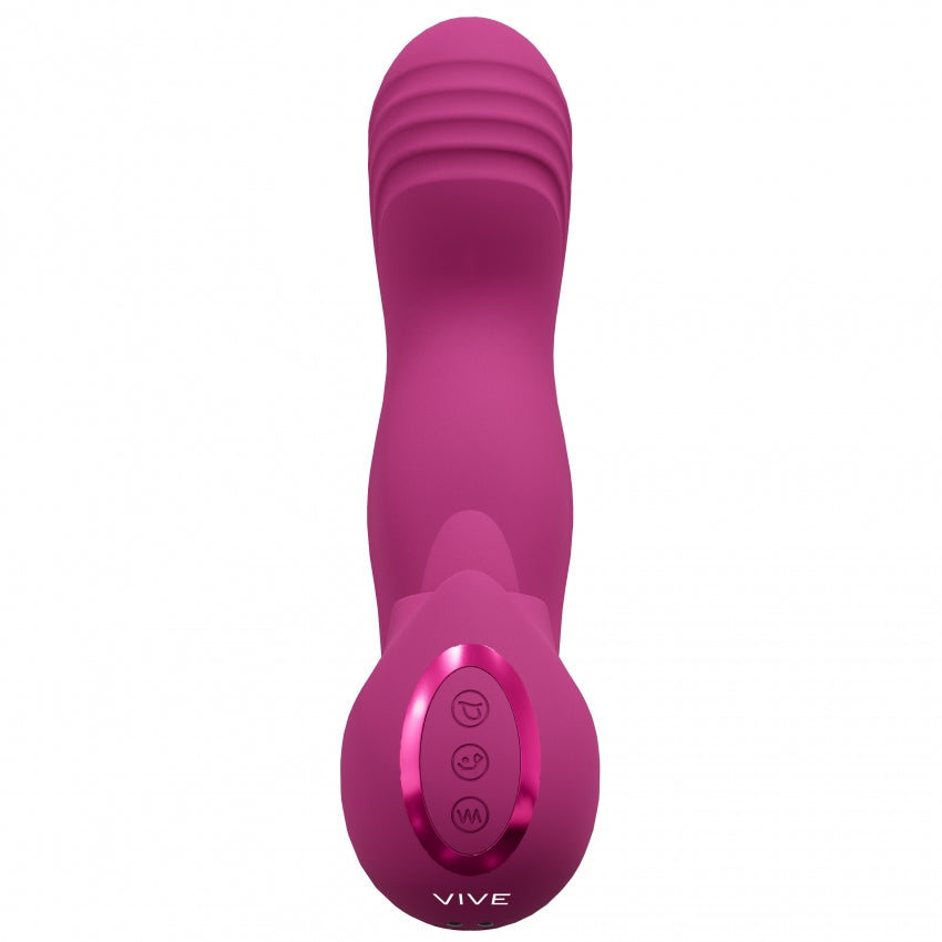 VIVE Yumi Rechargeable Triple Motor G-Spot & Tongue Stimulator - Pink Delights