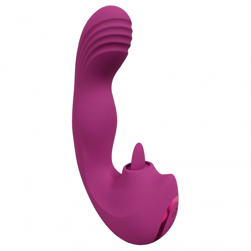 VIVE Yumi Rechargeable Triple Motor G-Spot & Tongue Stimulator - Pink Delights
