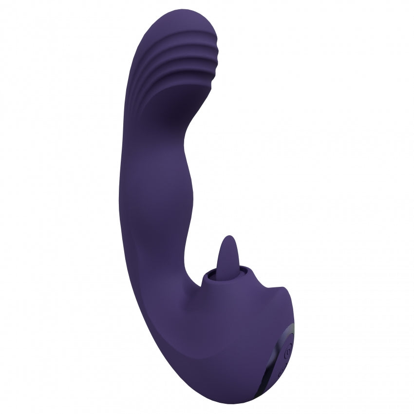 VIVE Yumi Rechargeable Triple Motor G-Spot Vibrator with Flickering Tongue - Purple