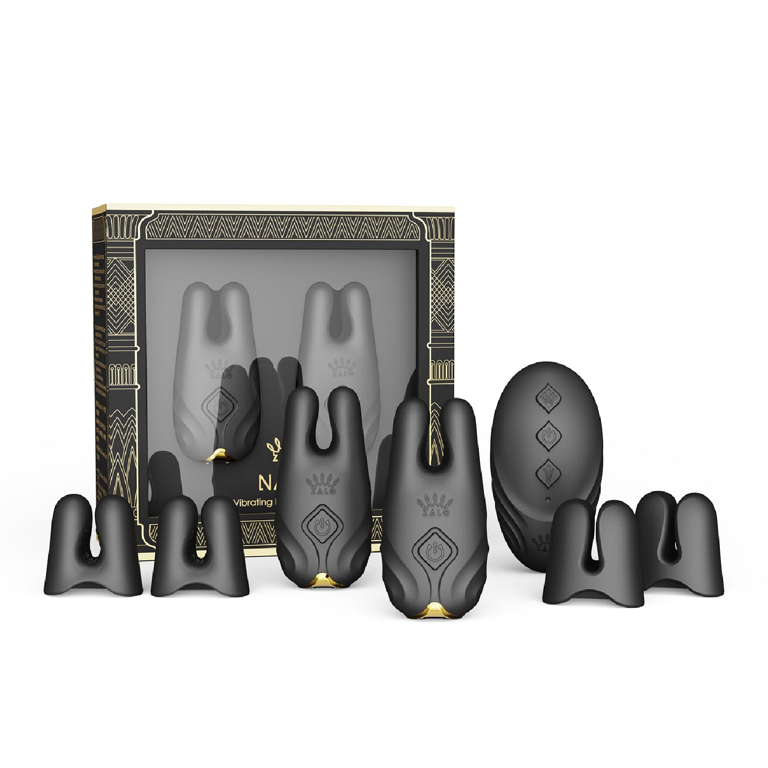 ZALO NAVE Velvet Silicone Nipple Clamp with Dual Motors & Remote Control for Pleasure