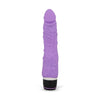 Silicone Classic Thin Veined 033 Seven Function Black - Powerful Waterproof Vibrator for G-Spot and Clitoral Stimulation - Adult Naughty Store